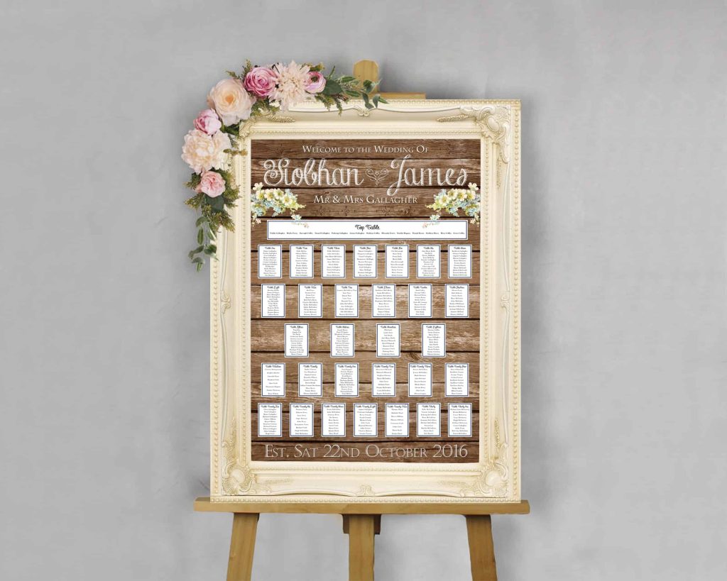 Custom Wedding Table Plans by Signz, Sign Printing and Graphic Design in Dungloe, Co. Donegal